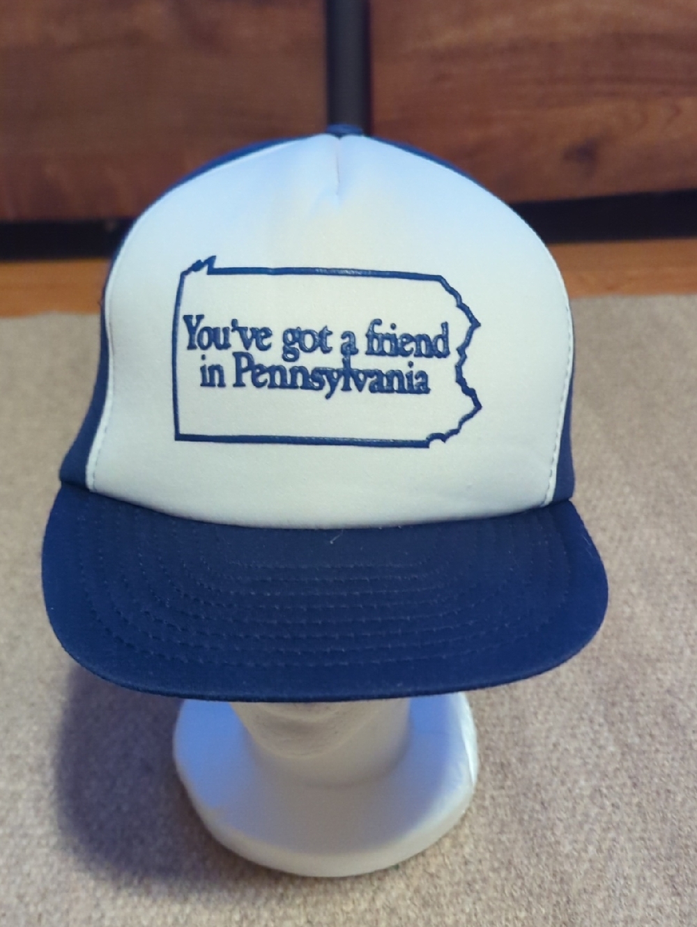 Vintage You've Got A Friend In Pennsylvania Trucker Hat Blue/White